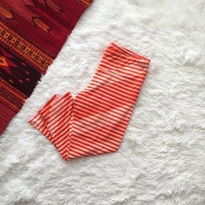 Marika Tak stripe cropped sport legging red orange